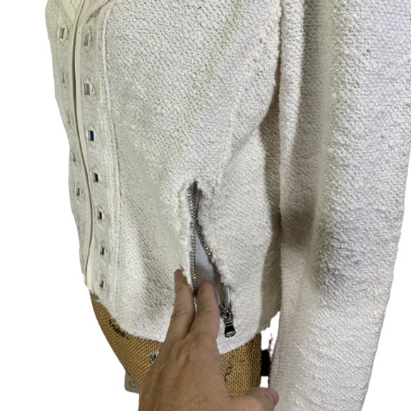 REBECCA TAYLOR White Mirror Embroidered Tweed Jacket - NWT - Picture 10 of 16